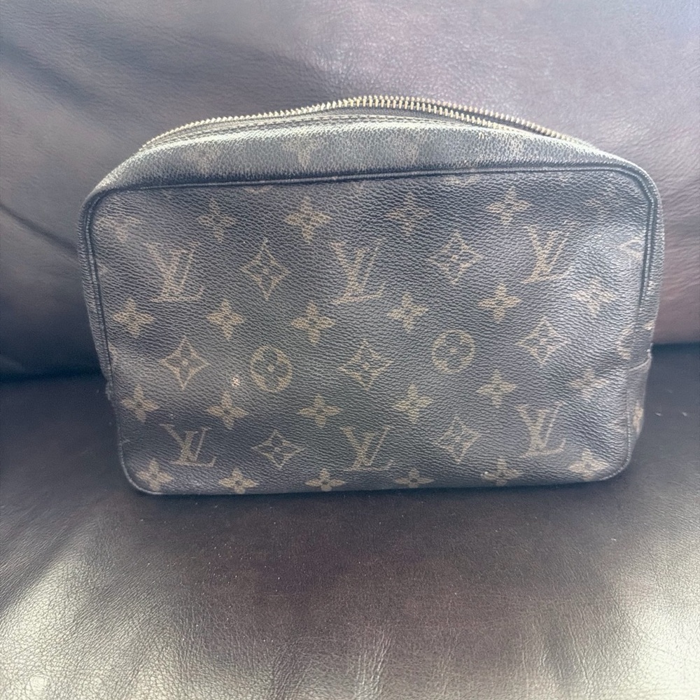 Louis Vuitton Monogram Toiletry Bag in Black and Brown